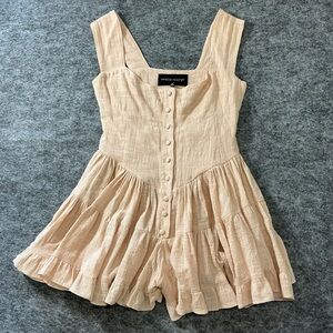 Vanessa Mooney Aesthetic Linen Romper Cottagecore Fairycore Babydoll Size Small